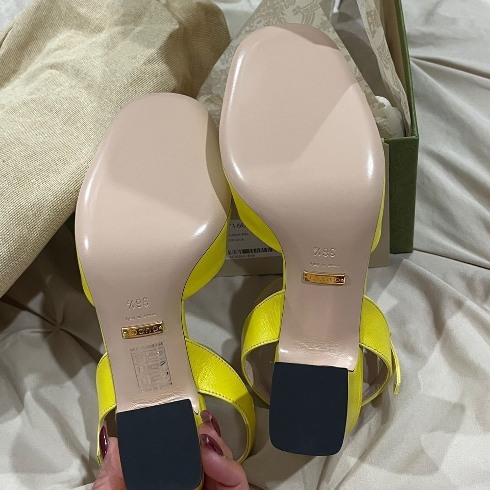 Gucci Yellow Heeled Sandals - Picture 3 of 8